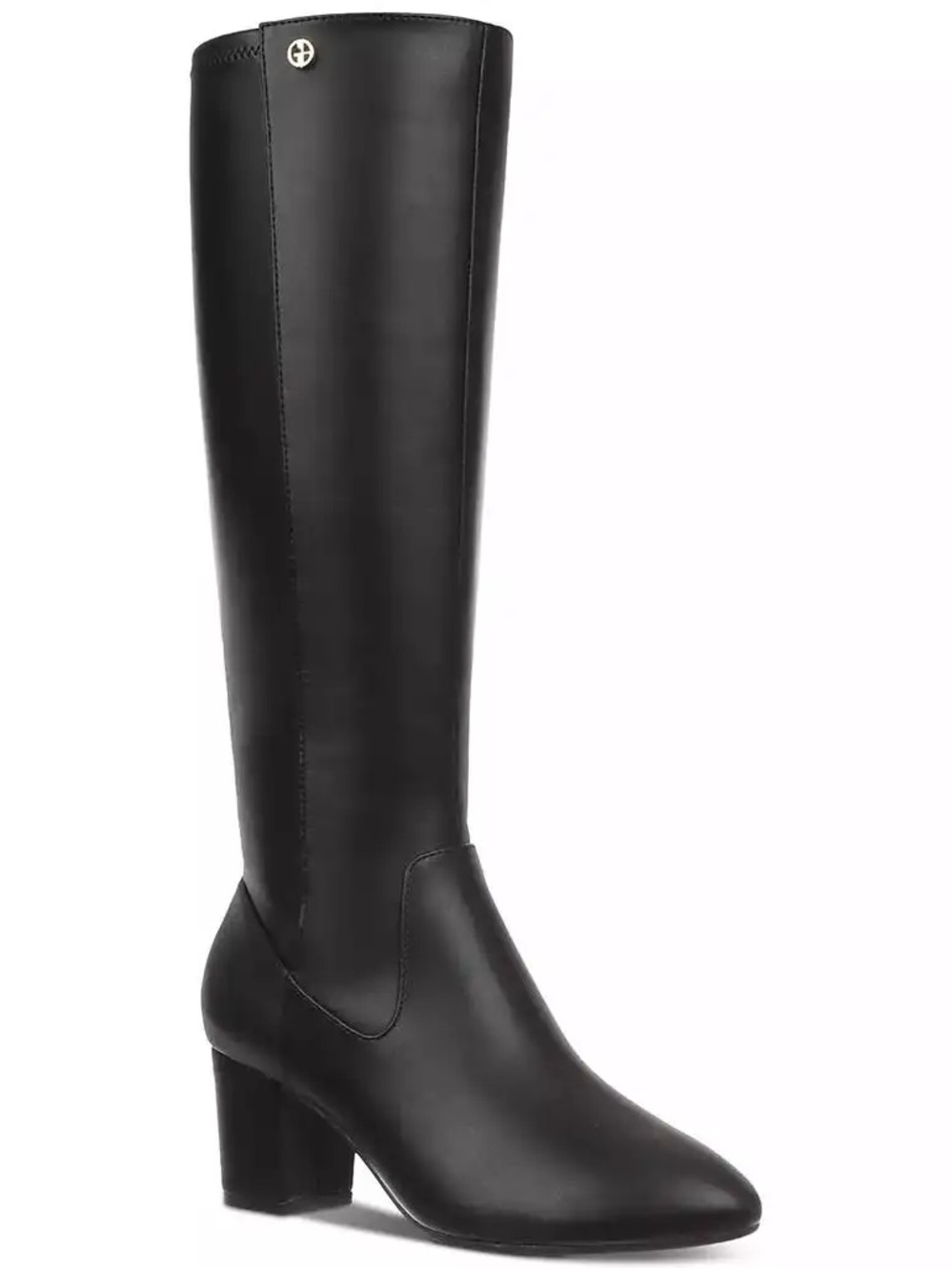 Giani Bernini Women's Maylynee Block Heel Knee High Dress Boots - Black Smooth